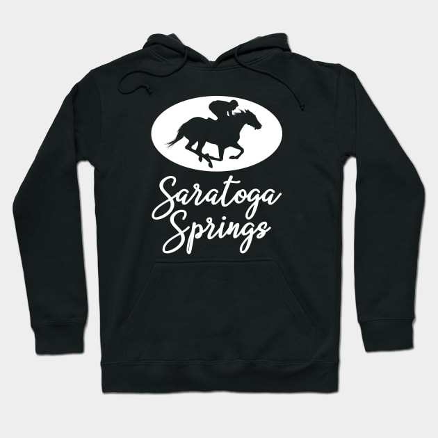 Saratoga Springs New York Horse Racing Hoodie by sewandtell